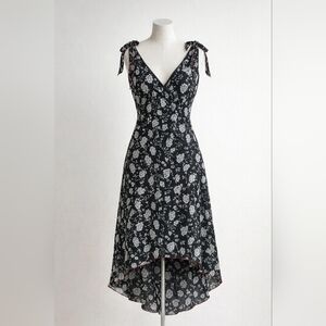 Speechless Black and White Floral High-Low Dress